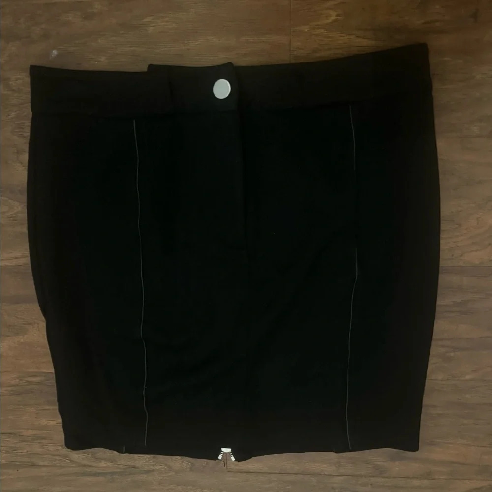 T Alexander Wang Black Mini Skirt Full Zip Back Stretch Luxe Party Size XS